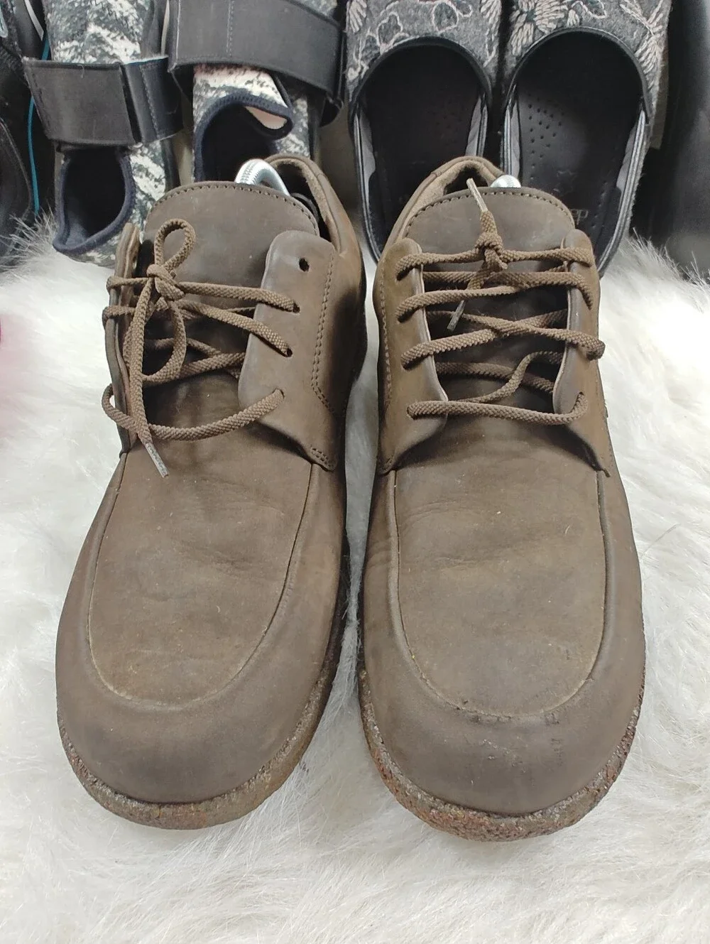 Mephisto Latex 100% Naturel Brown Leather Lace-Up Shoes Men's Size 11